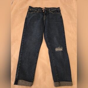 Women's Levi Strauss Signature Boyfriend Blue Distressed Jeans 14
